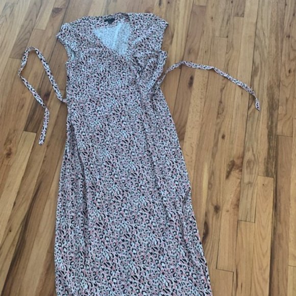 j crew Dresses & Skirts - j crew animal print wrap midi dress size s